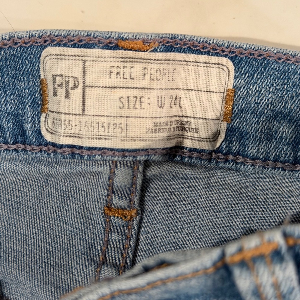 Free People Skinny Jeans Medium Wash Blue High Rise Denim W24L29 - Picture 2 of 6